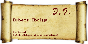 Dubecz Ibolya névjegykártya